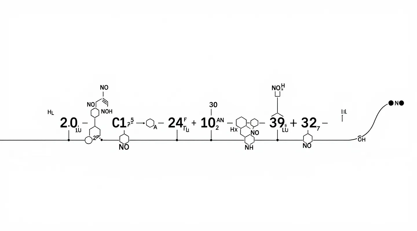Cartesian editorial diagram of the 30-amino-acid CJC-1295 backbone with four substitution anchor points and the DAC albumin-binding linker tail